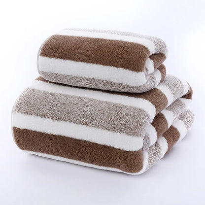 Striped Pattern Towel Set ,Soft Face Towel, Bath Towel Quick Drying Absorbent Towels For Bathroom