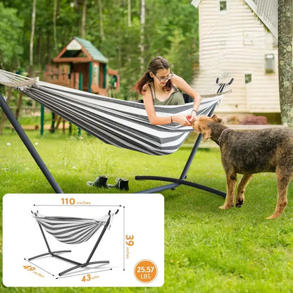 Adjustable Stand Hammock - 600lb Capacity Stylish Hammock Bed with Storage Bag for Outdoor Relaxation