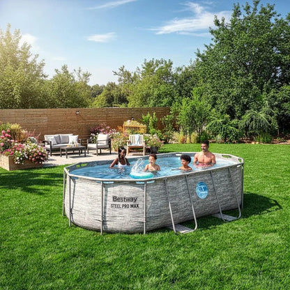 Above Ground Oval Metal Frame Outdoor Swimming Pool 14’ x 8'2" x 39.5”