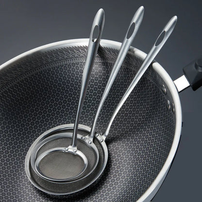 3 Pcs Oil Skimmer & Strainer with Heat Resistant Handle, Dishwasher Safe