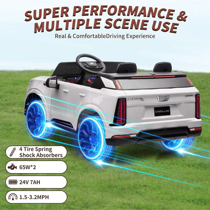 24V Kids Ride on Battery Powered Electric Vehicle w/Remote Control, 2 Seater 4-Wheel Shock Absorbers