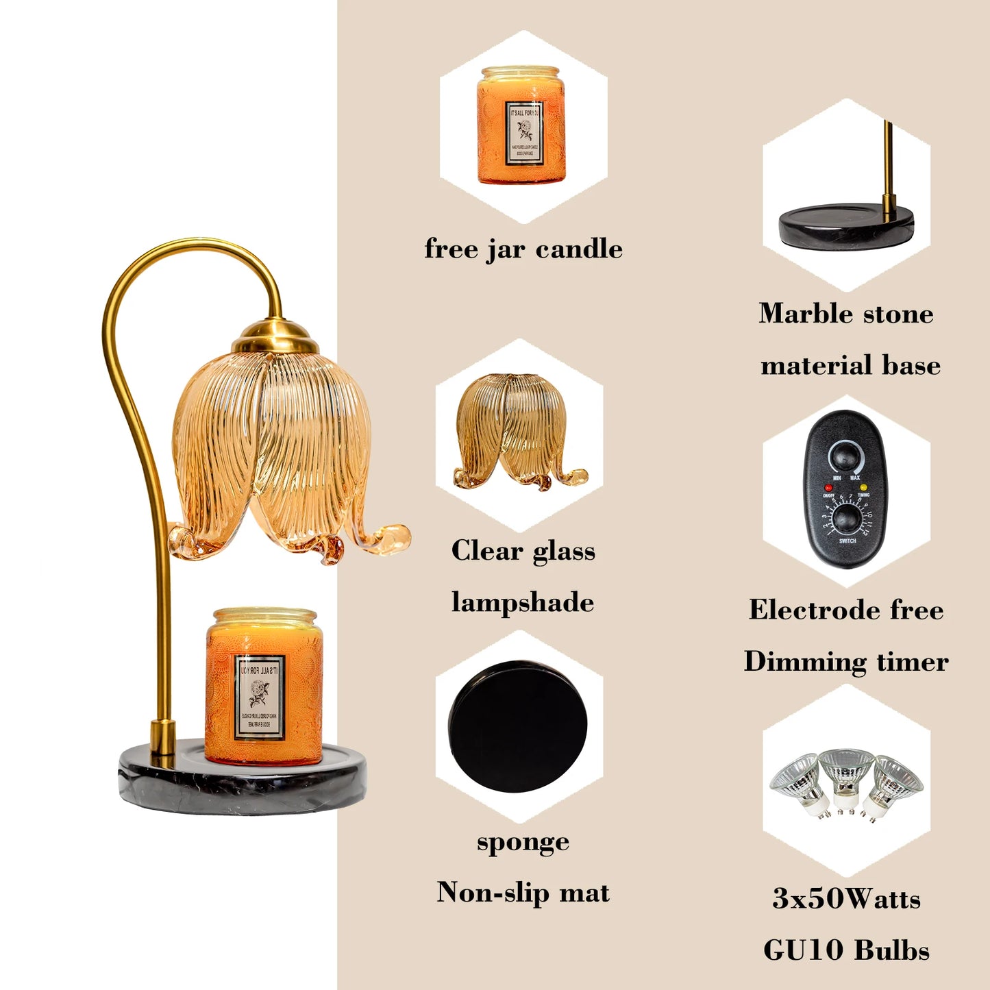 Tulip Flower Warm Candle Lamp