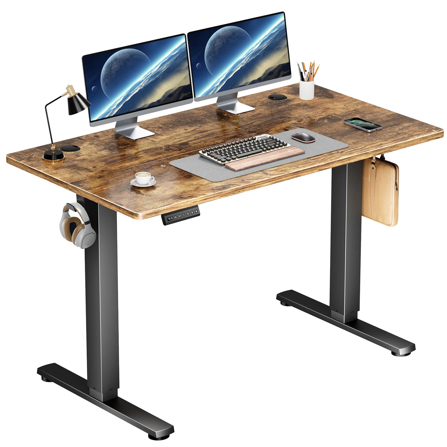 Ergonomic Electric Standing Desk  Adjustable Height 40x24 Inch