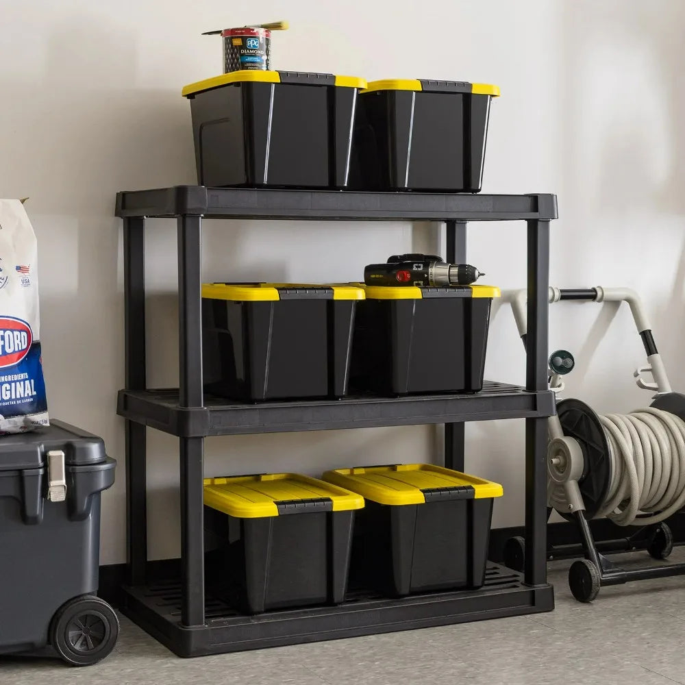20 Qt. Plastic Storage Bins with Lids, Stackable Storage Containers, Totes, 6 Pack