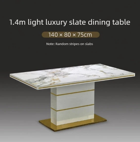 Luxury Gold Marble Square Dining Table Set 4 Chairs or 6 Chairs