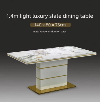 Luxury Gold Marble Square Dining Table Set 4 Chairs or 6 Chairs