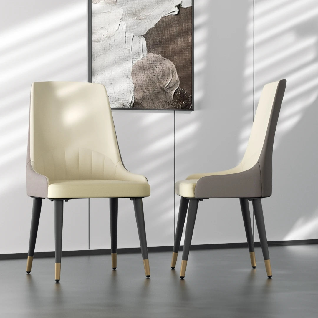 Set of 2 Luxury Microfiber Leather Dining Chairs