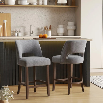 Upholstered Modern Counter  Height Bar Stools (2)