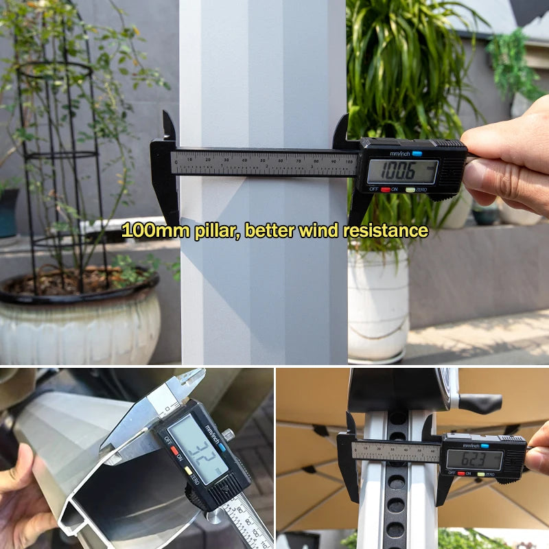 Outdoor Courtyard Umbrella,  with Base,360°Rotation