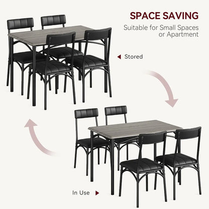 Modern 5 Piece Dining Room Table Set for Apartment,Home, Studio