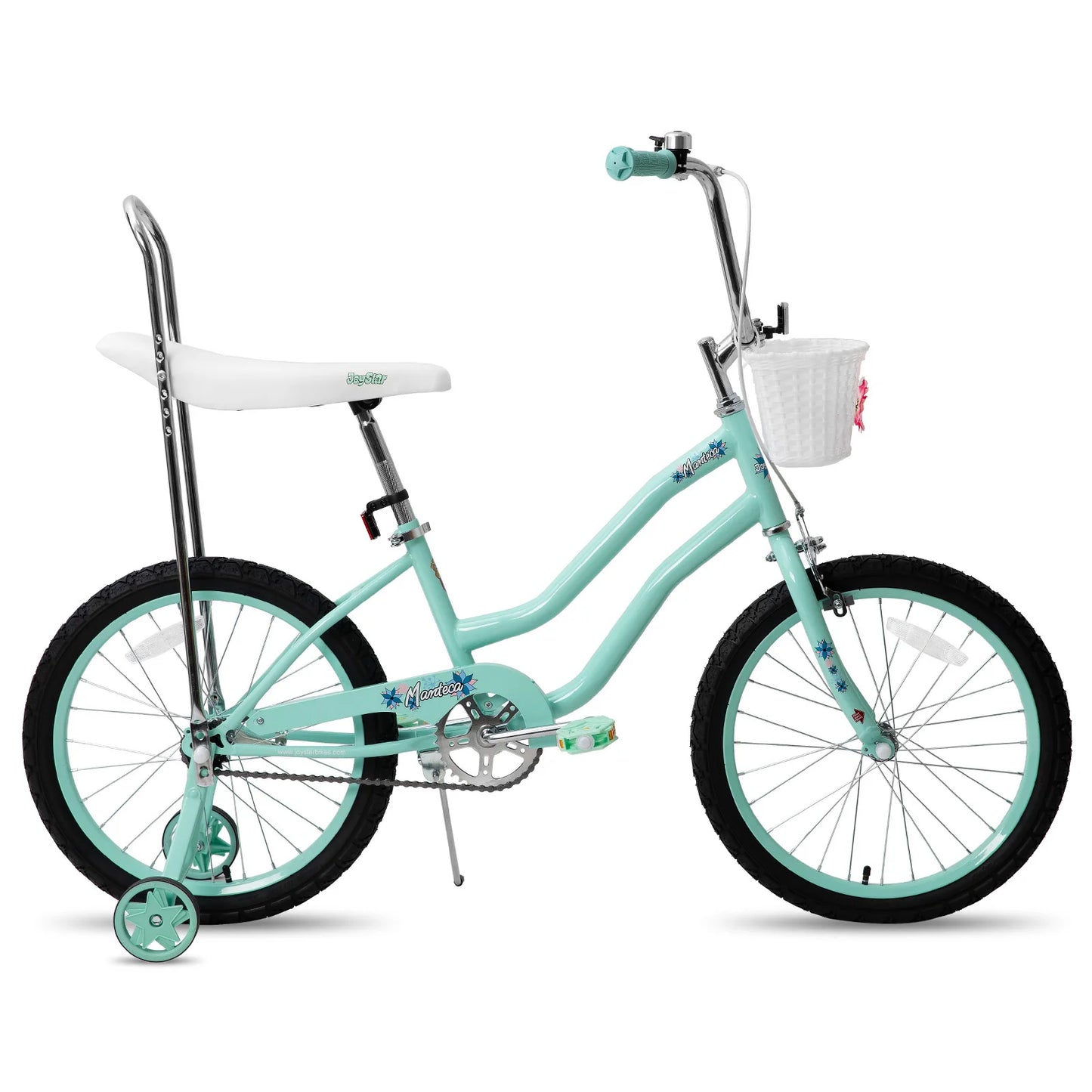 20 Inch Girls Bike with Training Wheels, Banana Seat Bike for Girls Ages 7-12 Years Old with Handbrake and Coaster Brake