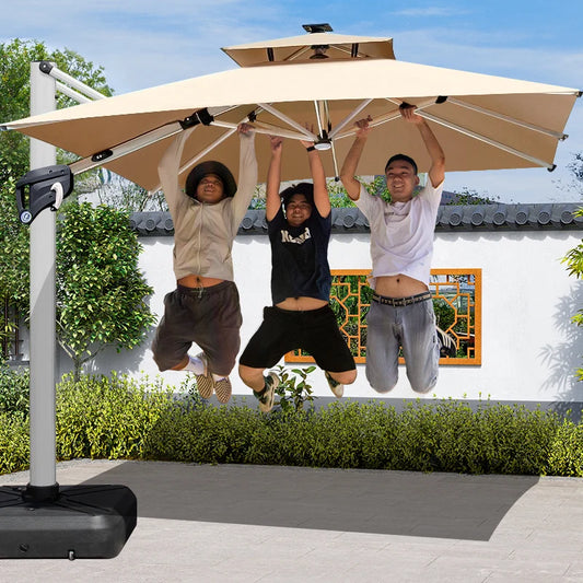 Outdoor Courtyard Umbrella,  with Base,360°Rotation
