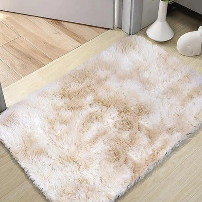 Tie-Dye Non-Slip  Silk Wool Rugs   Machine Washable Carpet Mats