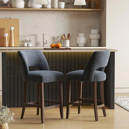 Upholstered Modern Counter  Height Bar Stools (2)