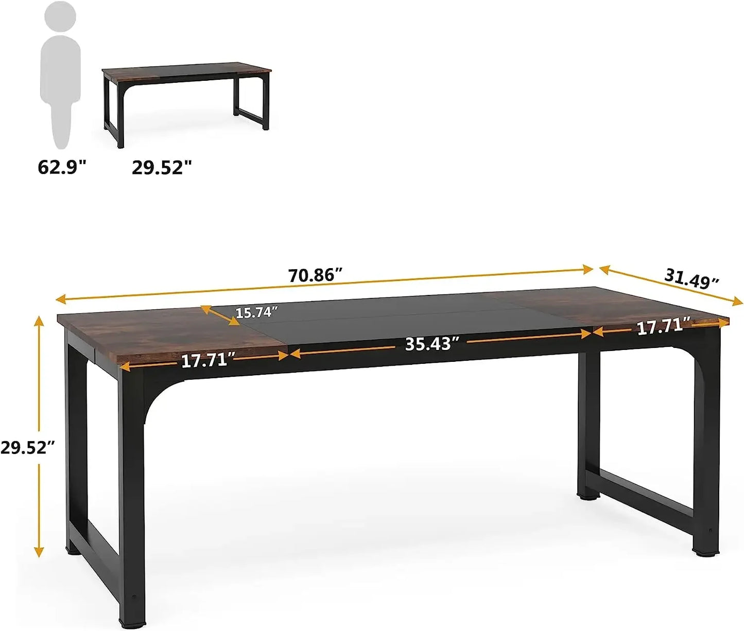 Modern Computer Desk, Large Office Desk  for Home Office
