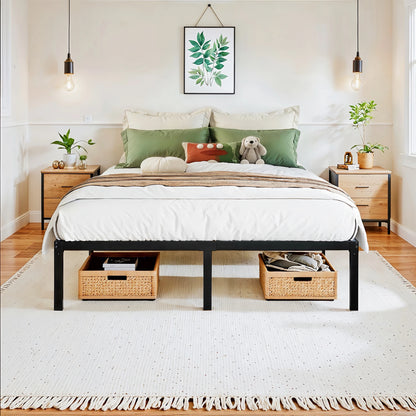 Metal Platform Bed Frame with Storage Space, Twin/Full/Quen/King