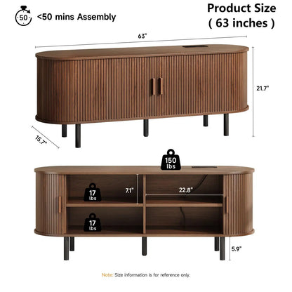 Entertainment Center with Power Outlet for TVs up to 60/70"