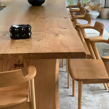 Modern Oak Ash Walnut  Rectangle Solid Wood Wooden Dining Table  6 8 10 12 Seater Table and Chairs for Dining Room