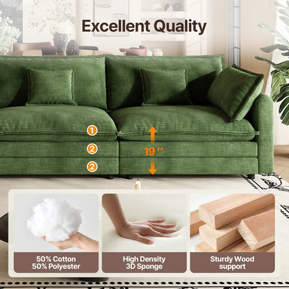 Modular Sectional Cloud Couch with Ottoman