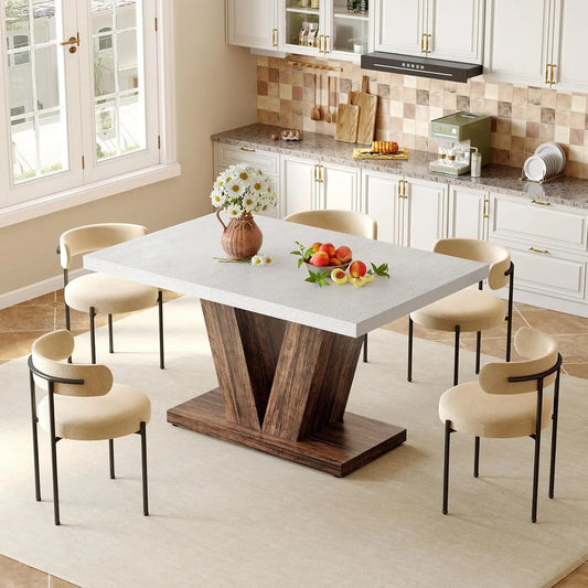47 Inches Dining Table for 4,  for Dining Room, Kitchen, Living Room