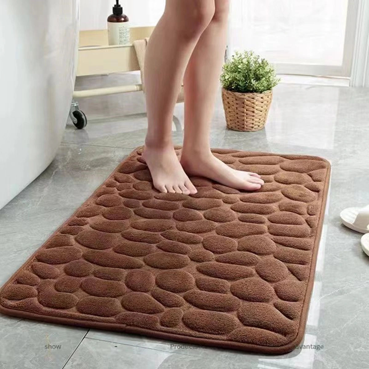 3D Non Slip Machine Washable Quick Drying Mat Bath