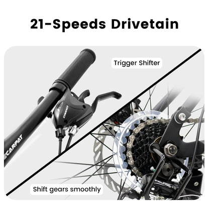 Dual Full Suspension Mountain Bike 24/26/27.5 Inch, Mens Women  21-Speed Disc Bicycles