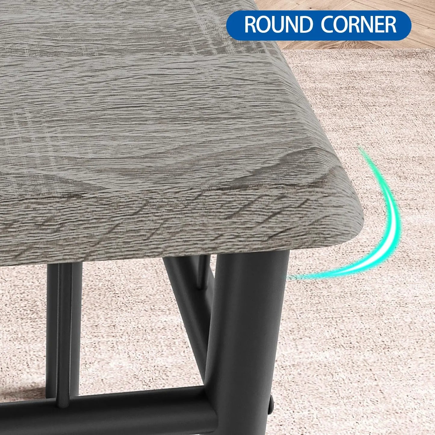 3-Piece Wood Dining Table Set for 2, Compact Square Kitchen Table Set with 2 Upholstered Chairs
