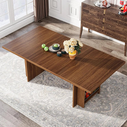 Farmhouse Dining Table for 6  with Storage,