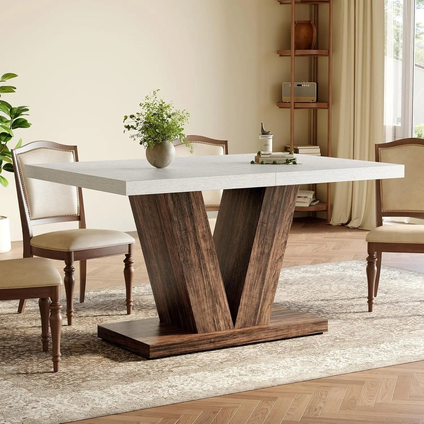 47 Inches Dining Table for 4,  for Dining Room, Kitchen, Living Room