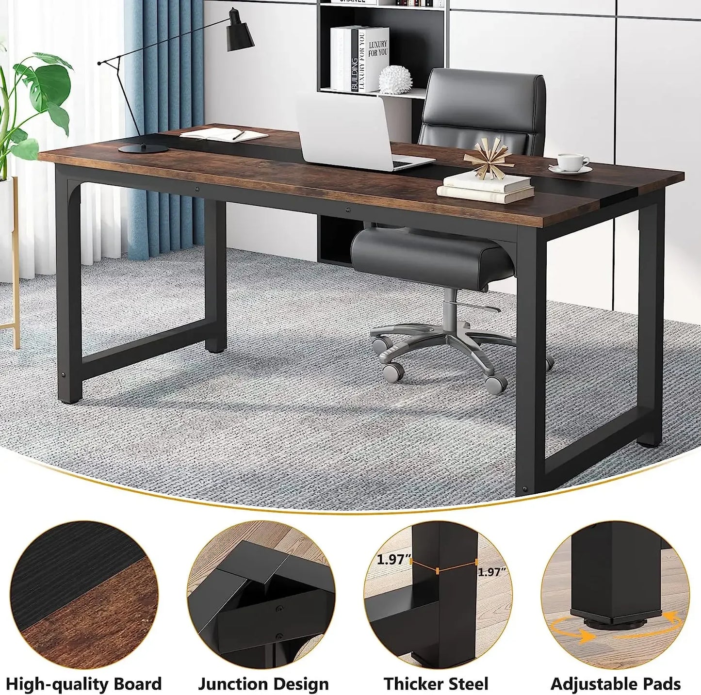 Modern Computer Desk, Large Office Desk  for Home Office