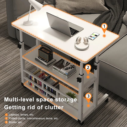 Multi-Layer Height Adjustable  Wooden Computer Desk for Home Office