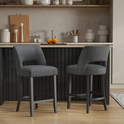 Upholstered Modern Counter  Height Bar Stools (2)