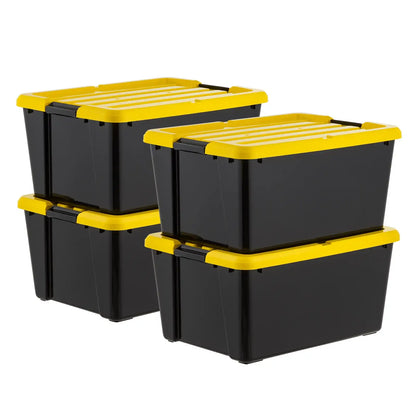 20 Qt. Plastic Storage Bins with Lids, Stackable Storage Containers, Totes, 6 Pack