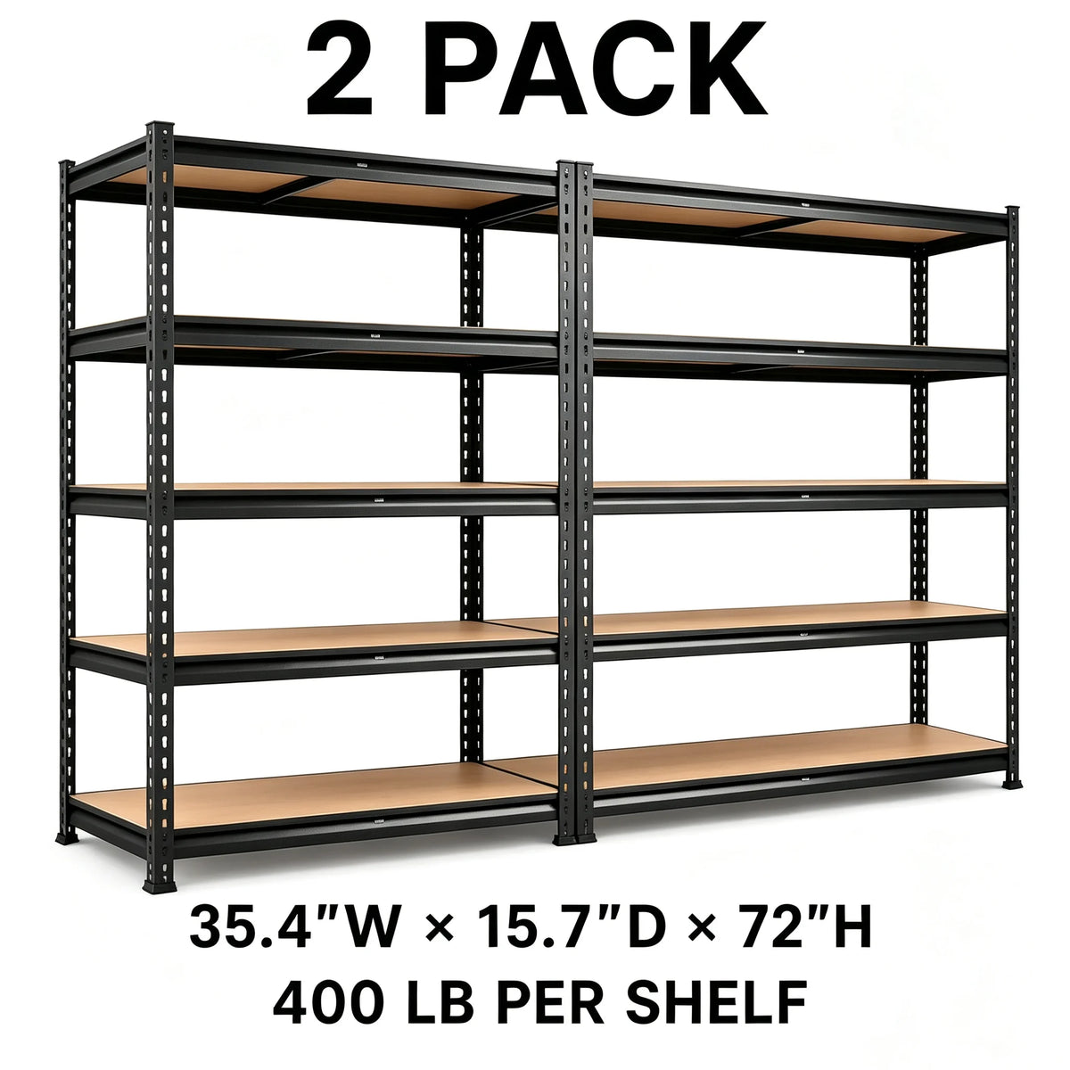 Heavy Duty Metal Storage Rack 5 Tier Adjustable Utility Shelving