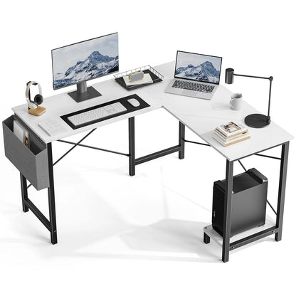 50 Inch Office PC Wooden Table with CPU Storage Shelf & Side Bag for Home Office Bedroom Small Space