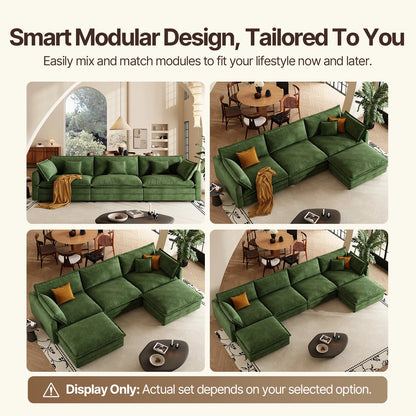 Modular Sectional Cloud Couch with Ottoman
