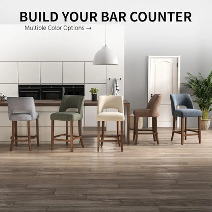Upholstered Modern Counter  Height Bar Stools (2)