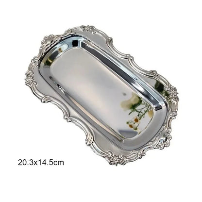 Vintage Embossed Silver Tray Serving Platter