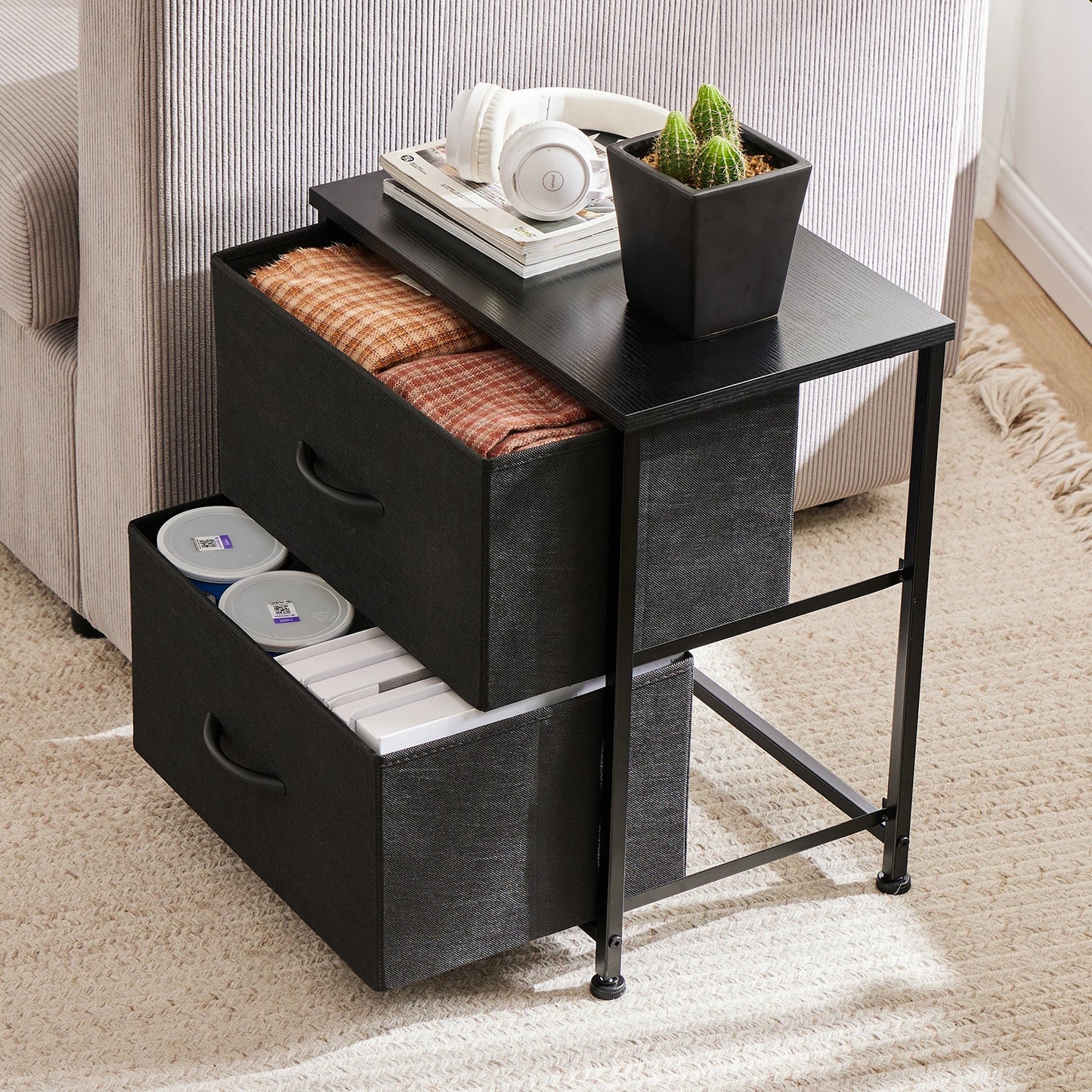 Nightstand Bedside  or Sofa  Table Storage