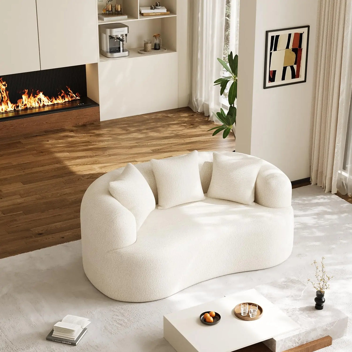 Oversized Sectional Sofa for Living Room, Modern Luxury Plush Chenille Extra Deep & Wide Seat Curved Cloud Couch No Assembly