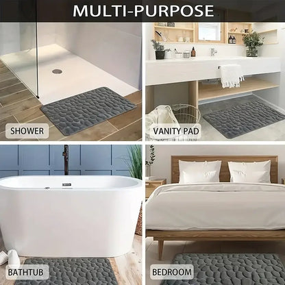 3D Non Slip Machine Washable Quick Drying Mat Bath