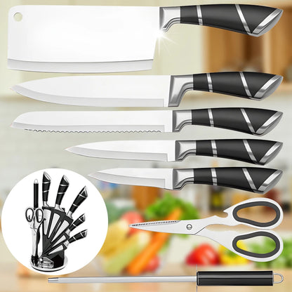 9 pcs Black Pofessional Kitchen Knife Set f