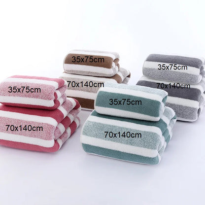 Striped Pattern Towel Set ,Soft Face Towel, Bath Towel Quick Drying Absorbent Towels For Bathroom