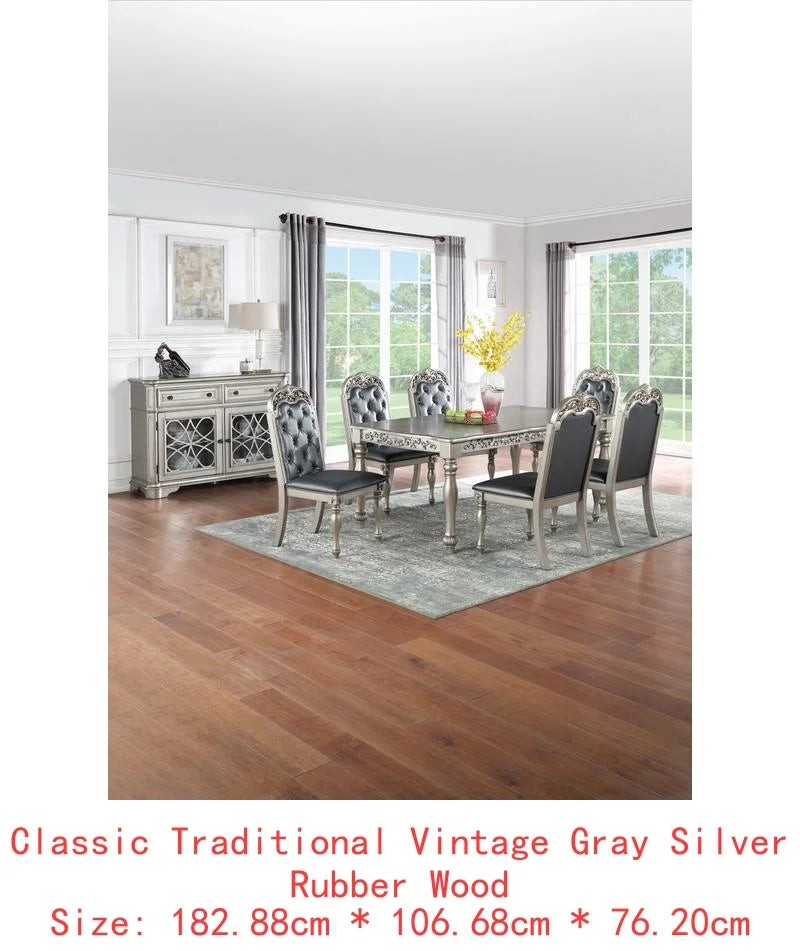 Formal 1pc Dining Table with 2 Leaves,