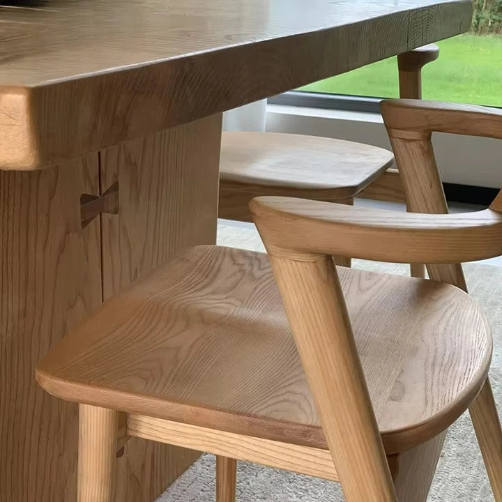 Modern Oak Ash Walnut  Rectangle Solid Wood Wooden Dining Table  6 8 10 12 Seater Table and Chairs for Dining Room