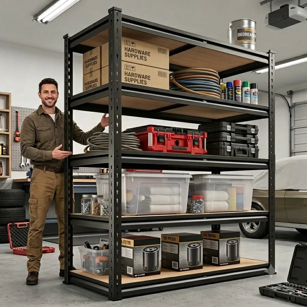 Heavy Duty Metal Storage Rack 5 Tier Adjustable Utility Shelving