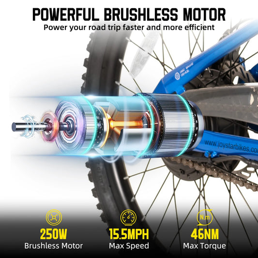 JOYSTAR Electric Bike for Kids Teens Ages 7+ with 250W Motor, 15 Miles 15MPH
