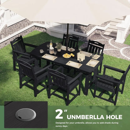 All-Weather 7-Piece Outside Table and 6 Chairs