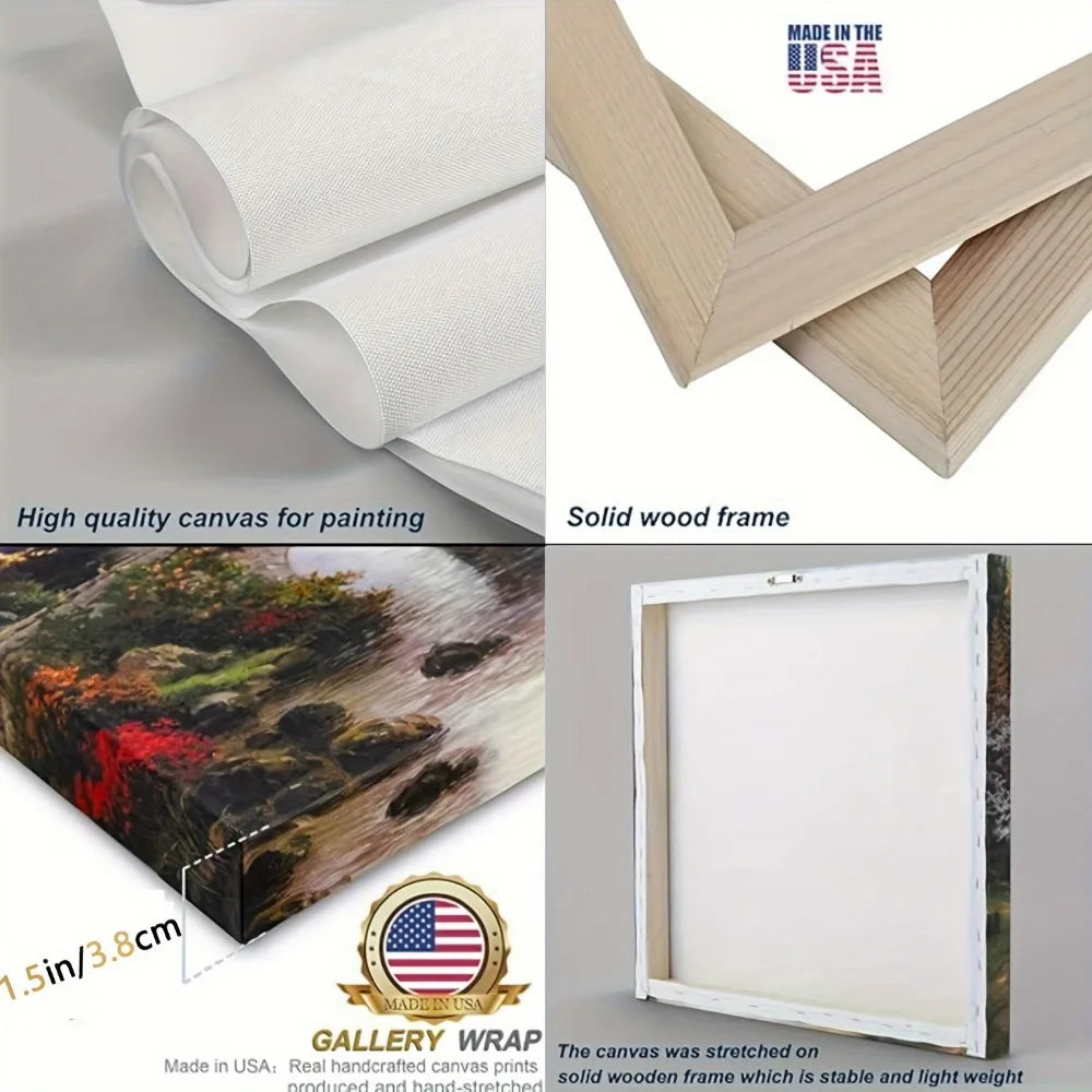 Large modern abstract oil painting, 1.5 inch thick pine frame - elegant Art Deco style - neutral tones with gold accents
