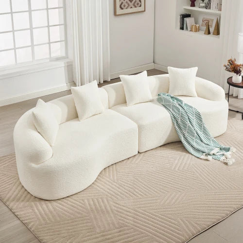 110'' Curved Modular Sectional Sofa Chenille All-Foam Frameless Couch